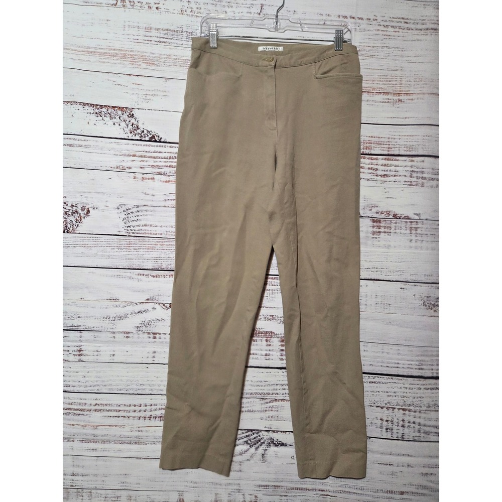 Jones Wear Sport Khaki Tan Stretch Straight Leg Pants Womens 10 Cotton Lycra